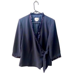 David Warren Blazer with Ruffle Accents